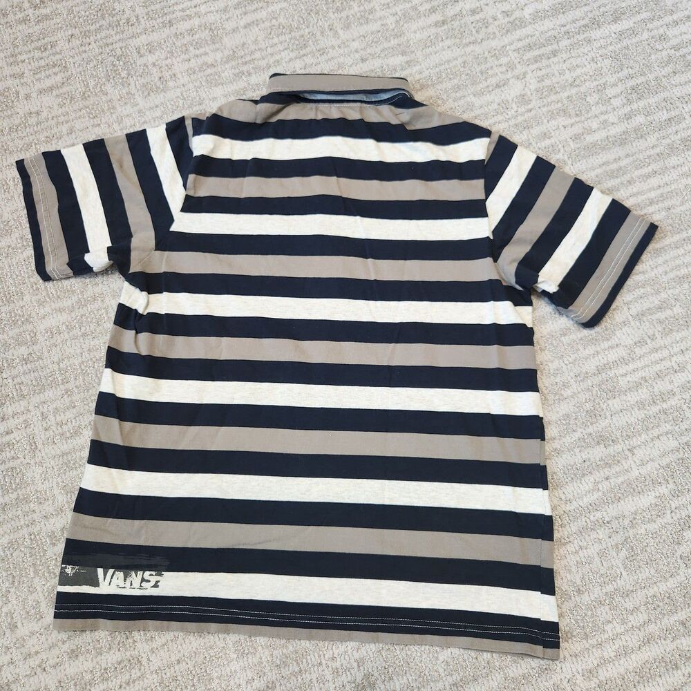 Van's Classic Fit loose short sleeve stripe polo top size M men - Picture 7 of 8
